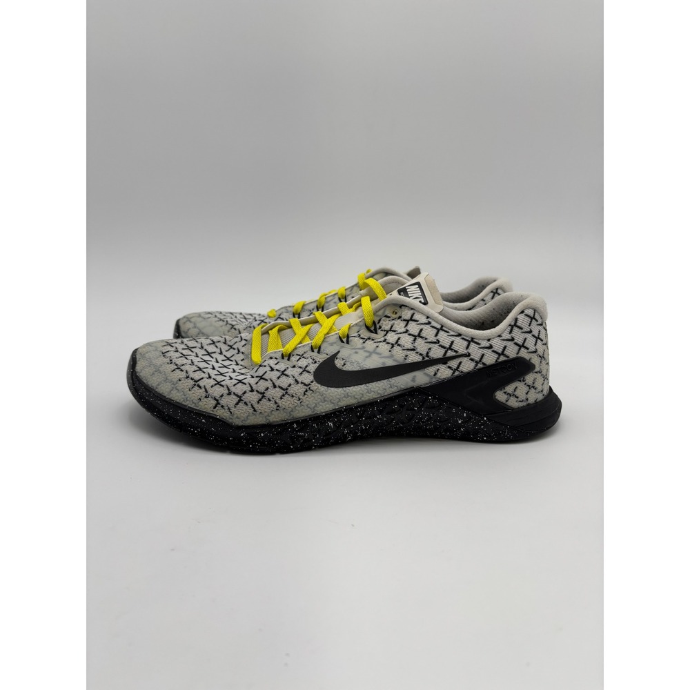 Nike Metcon 4 Mens 10.5 Training Shoes White Black Speckle Yellow AH7453-101 - Picture 3 of 6